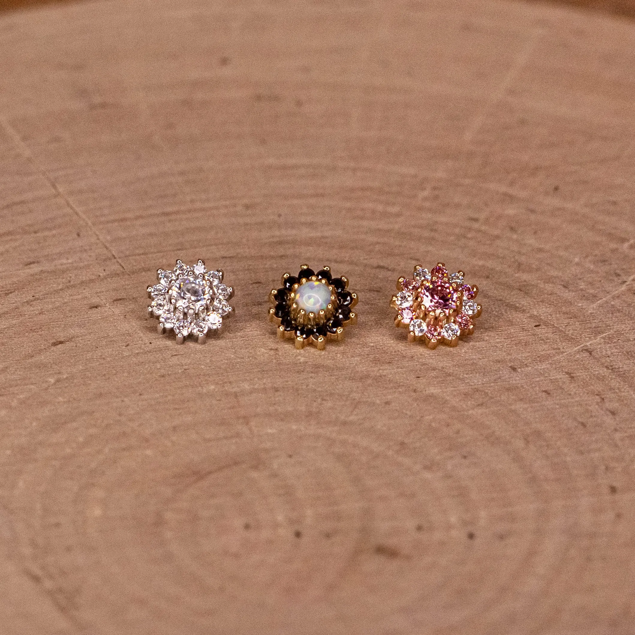 13-Stone Round Cluster in Rose Gold (7mm)