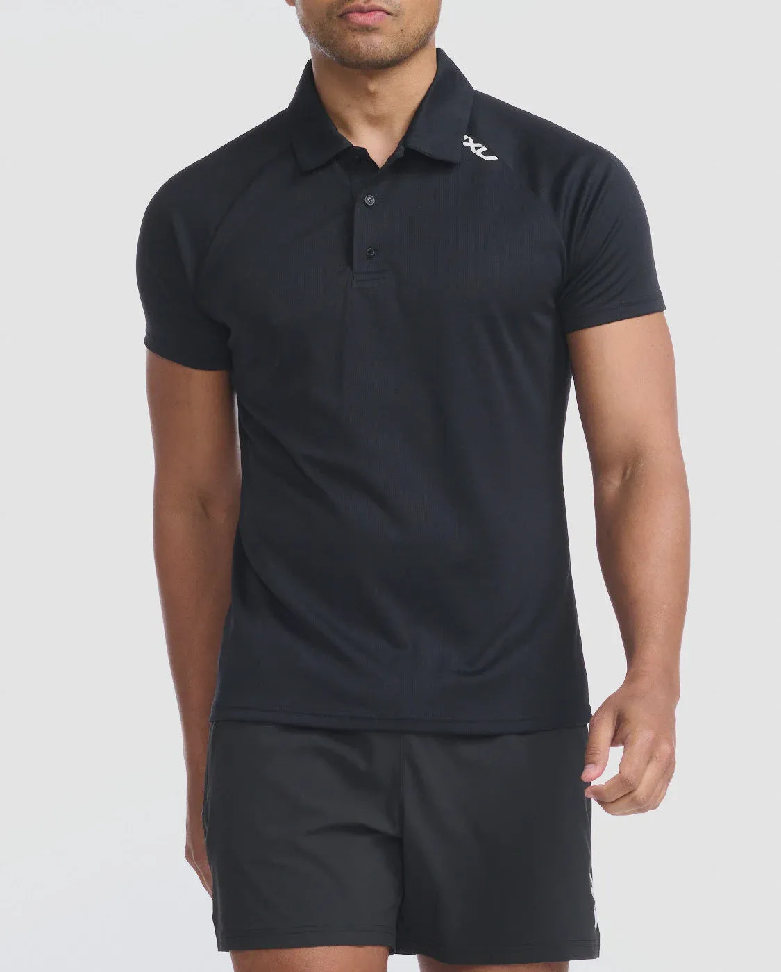 2XU Mens Aspire Polo - Black/White