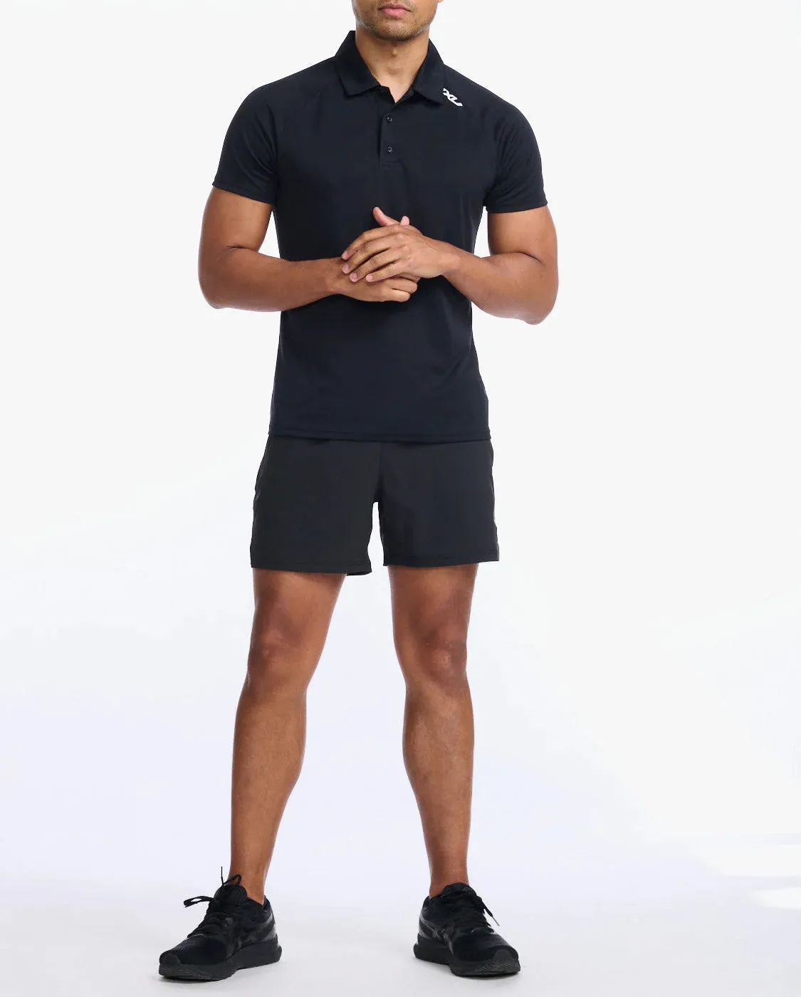 2XU Mens Aspire Polo - Black/White