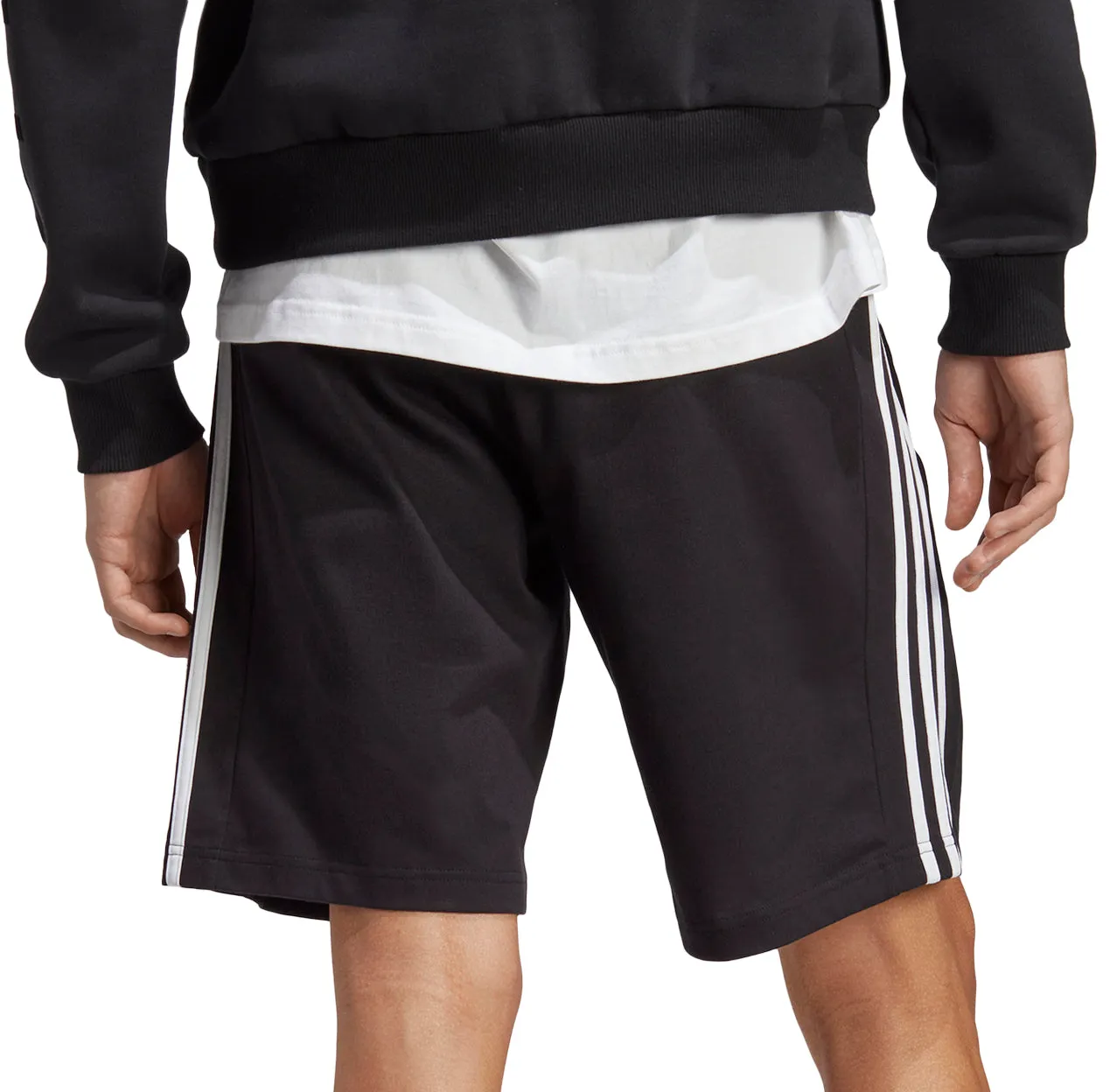 adidas Essentials 3 Stripes 10 Inch Mens Shorts - Black