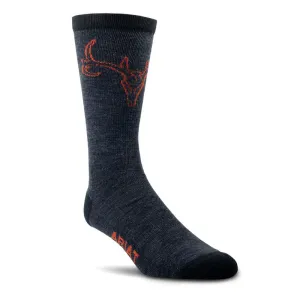 Ariat European Mount Mid Calf Socks Black and red size L  - 10042665