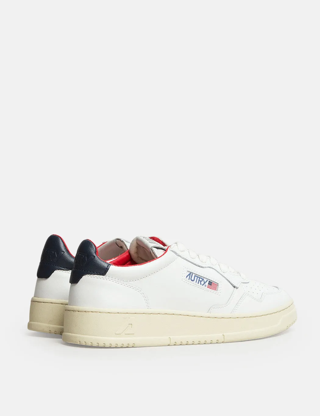 Autry Medalist LN18 Trainers (Leather) - White/Navy/Red