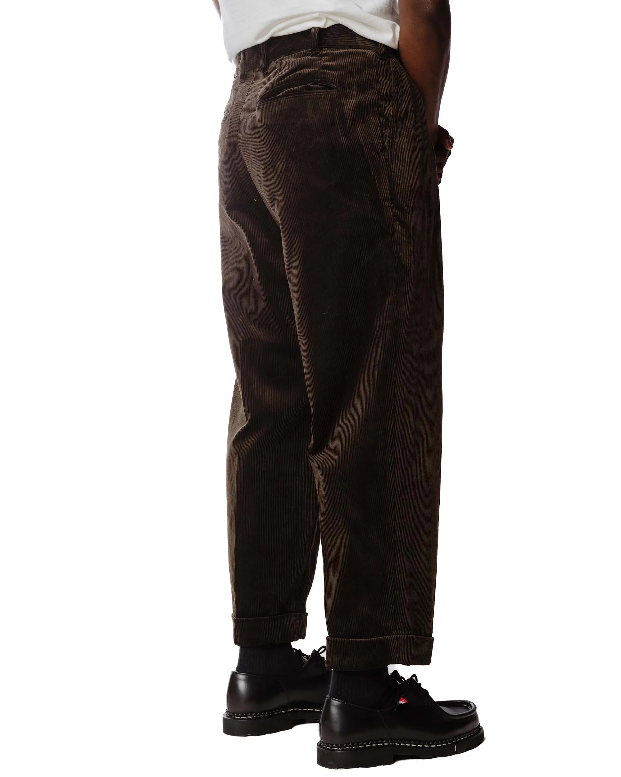 Beams Plus 2Pleats Corduroy Dark Brown