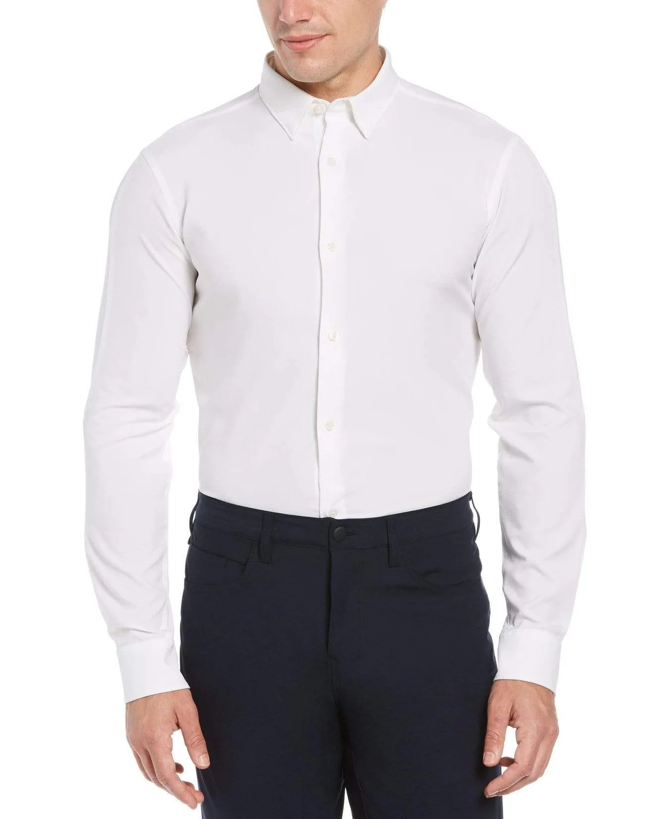 Big & Tall Slim Fit Crosshatch Stretch Shirt