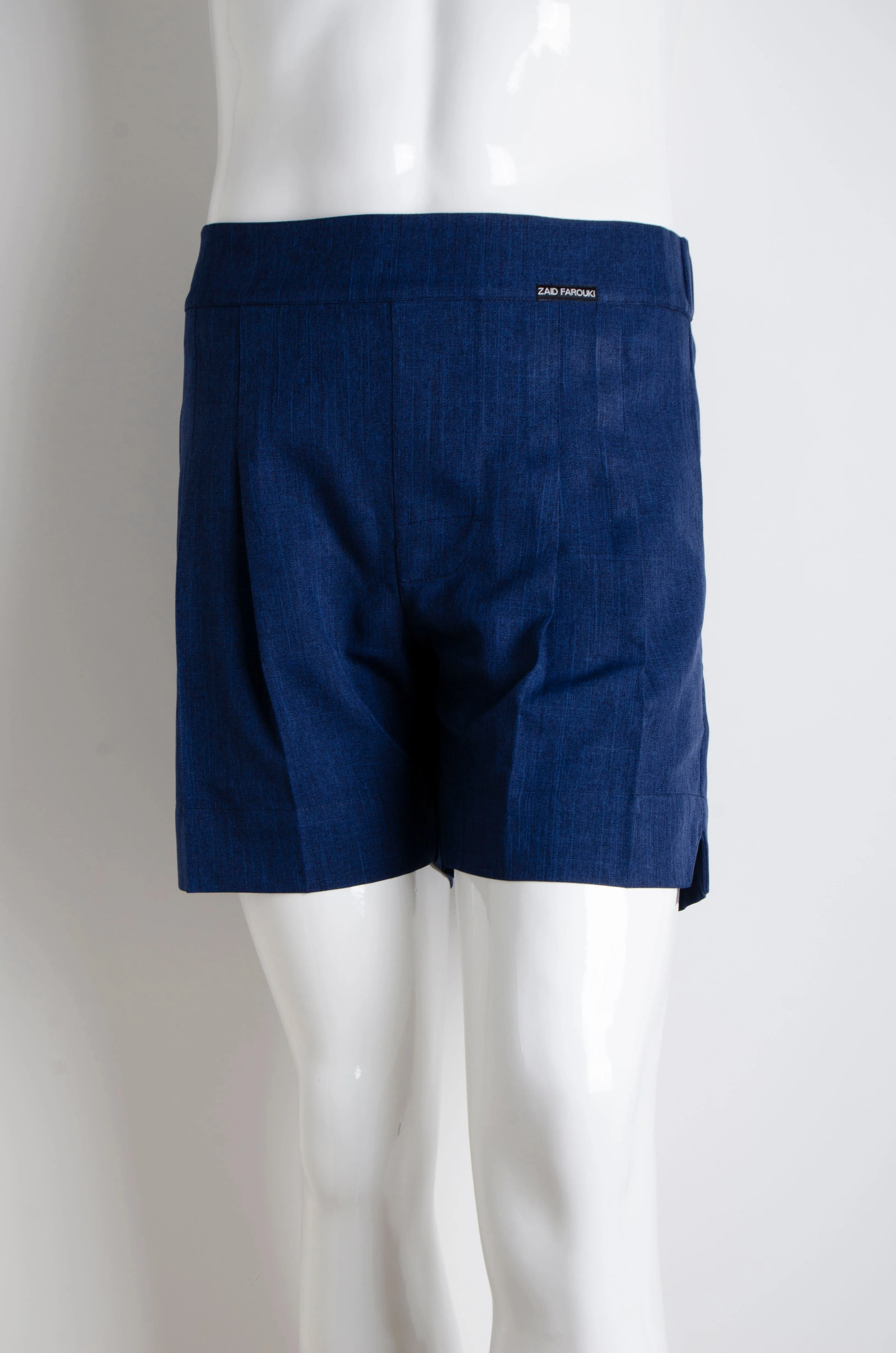 Blue Cotton Shorts