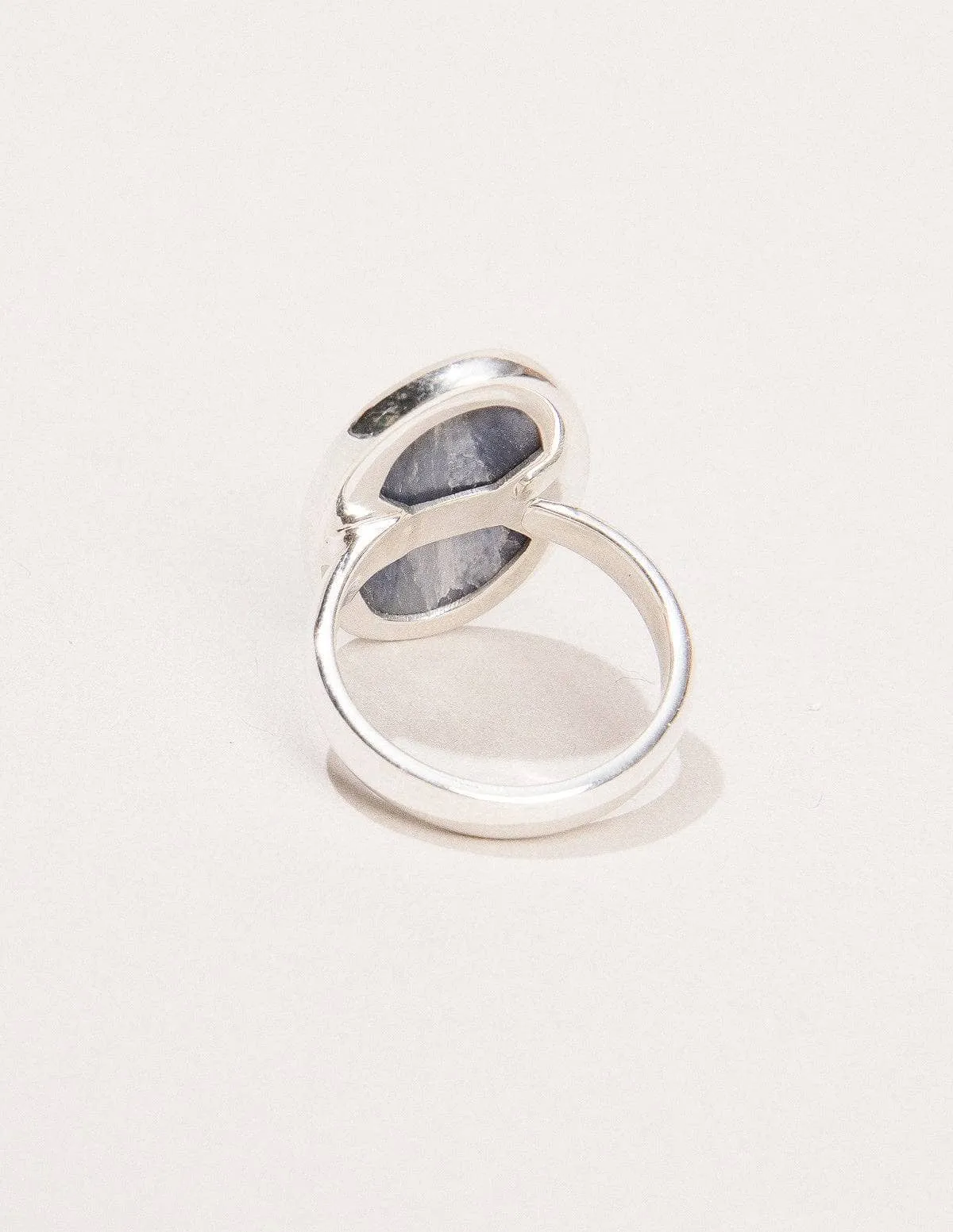 Blue Kyanite Oval Gemstone Ring - Adjustable