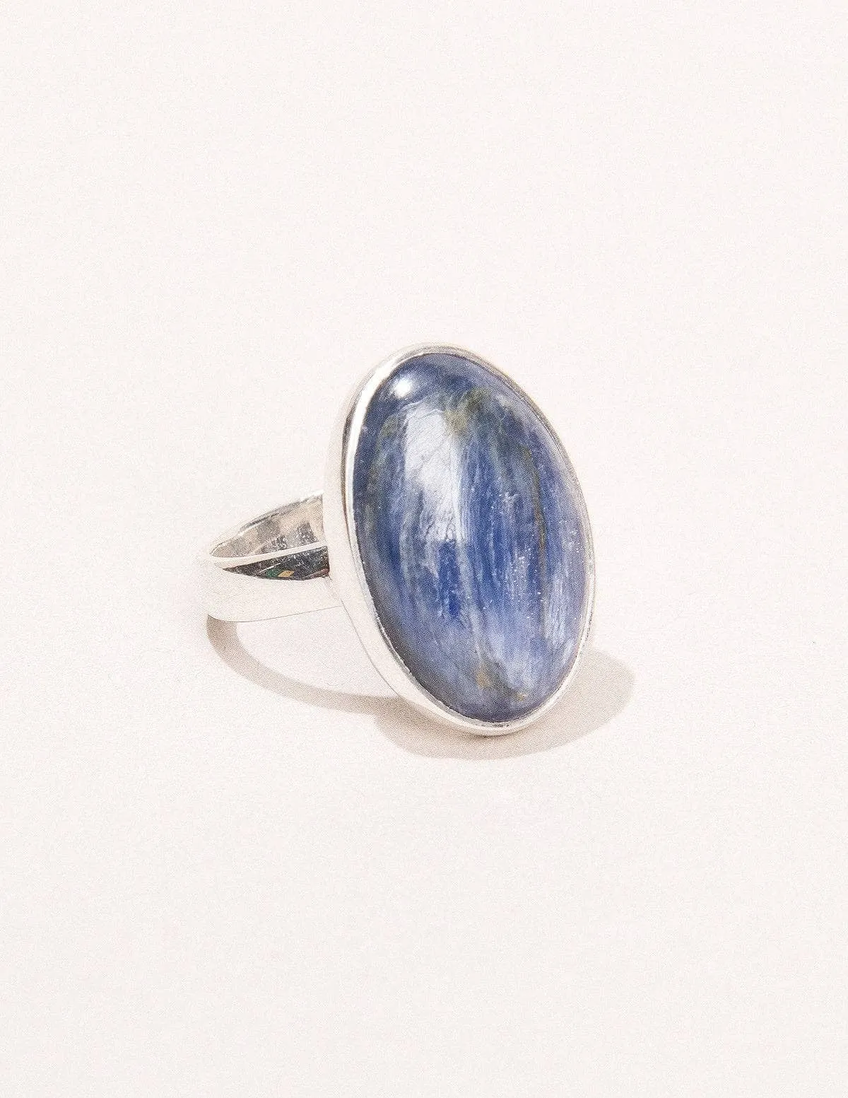 Blue Kyanite Oval Gemstone Ring