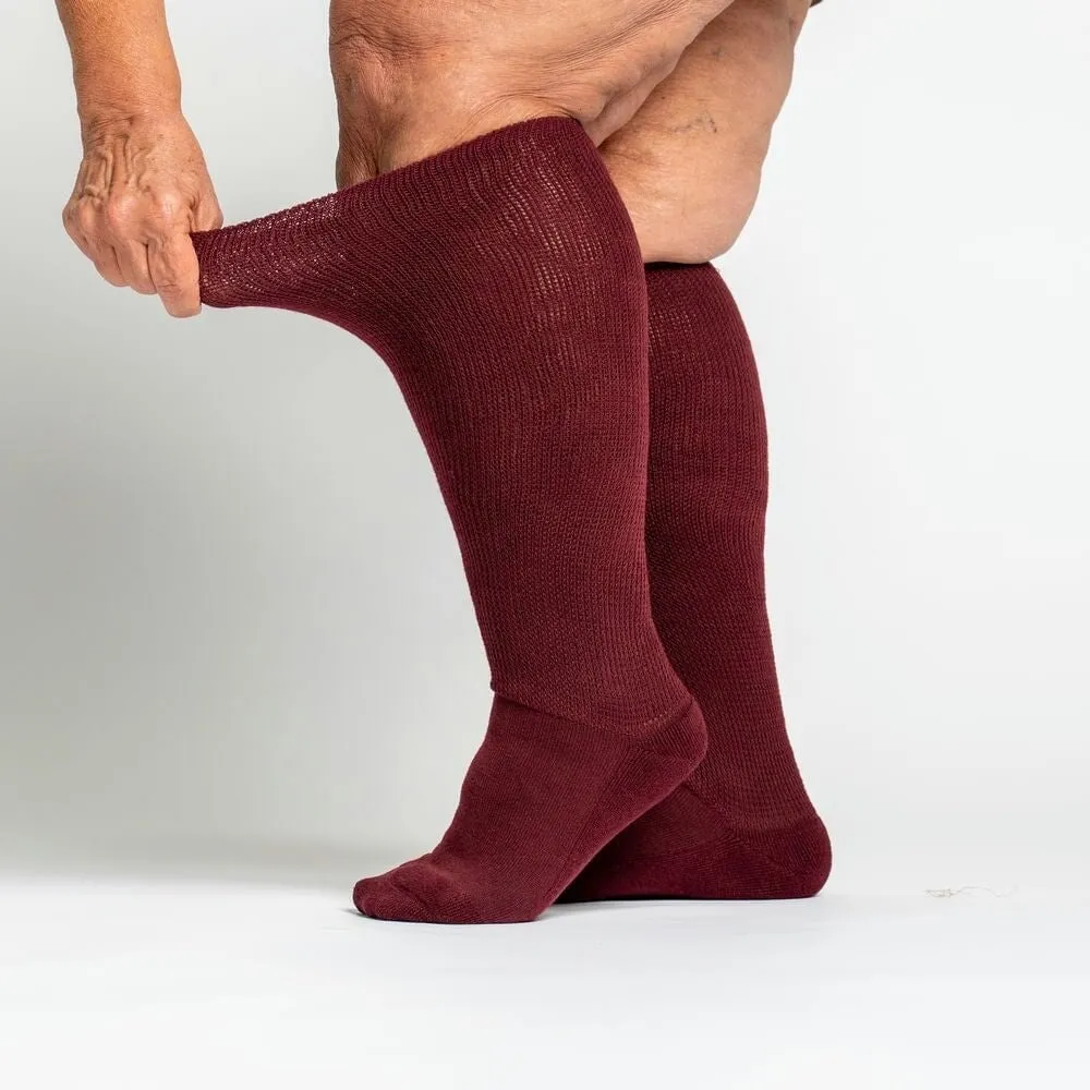 Burgundy EasyStretch™ Diabetic Socks