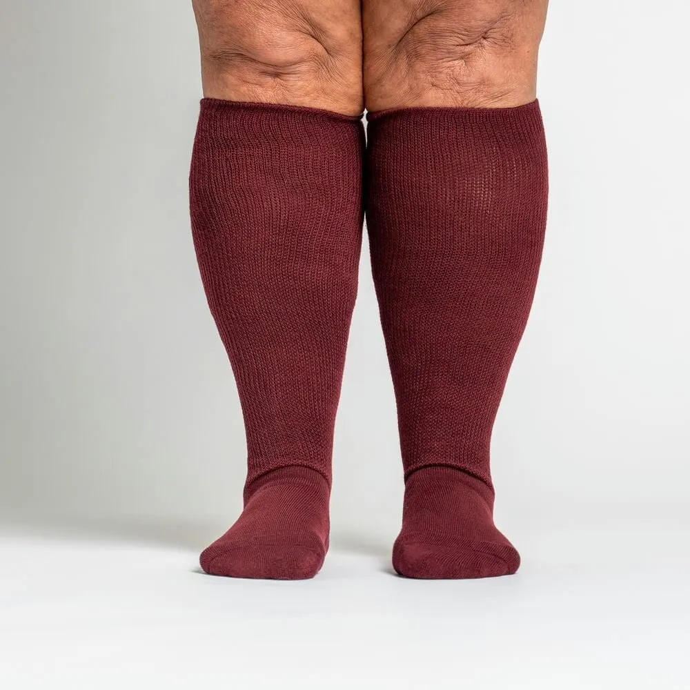 Burgundy EasyStretch™ Diabetic Socks