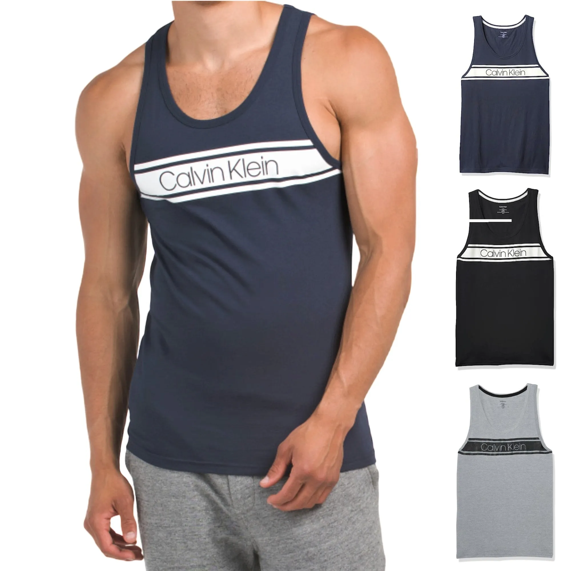 Calvin Klein Men's Vibration Logo Graphic Print Casual Active Tank Top