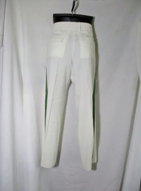 CELINE FRANCE Color Block Stripe Pants Trousers 38 / 6 WHITE PINK GREEN GOLD