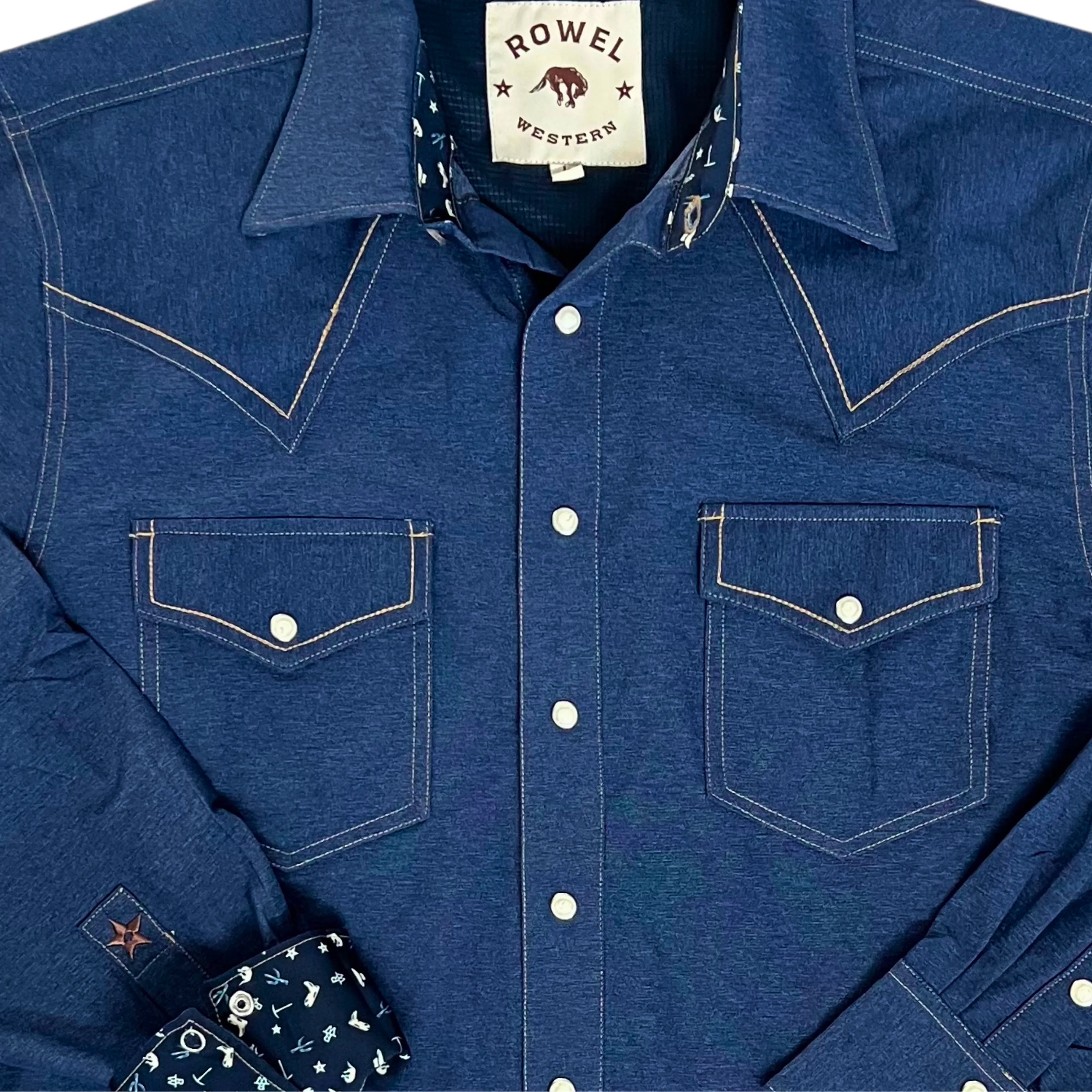 Classic Tech Denim Long Sleeve Performance Western Shirt