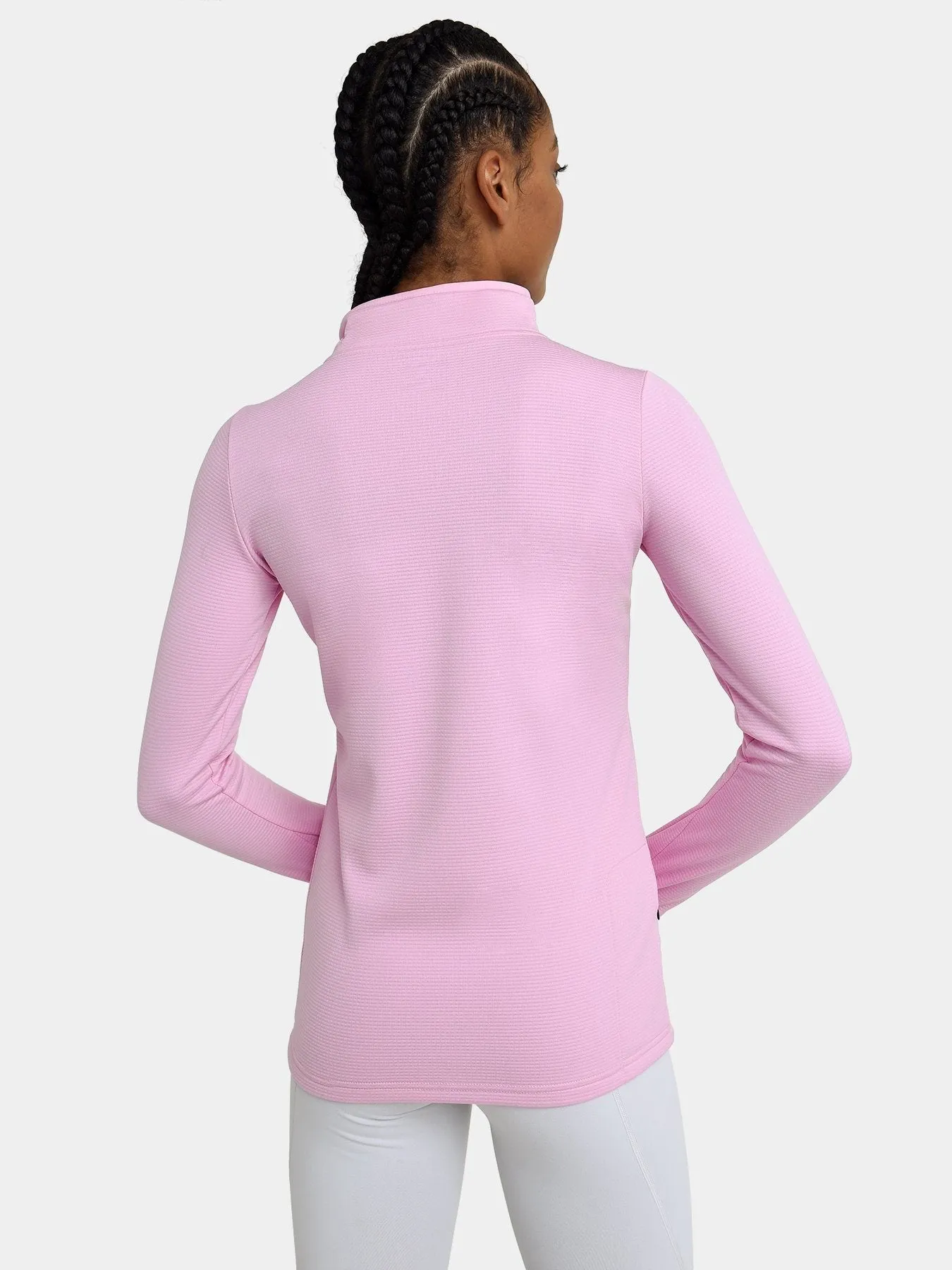 Cloud Fleece Quarter Zip Running Top For Women With Thumbholes & Side Zip Pocket