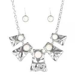 Cougar White Stone Statement Necklace