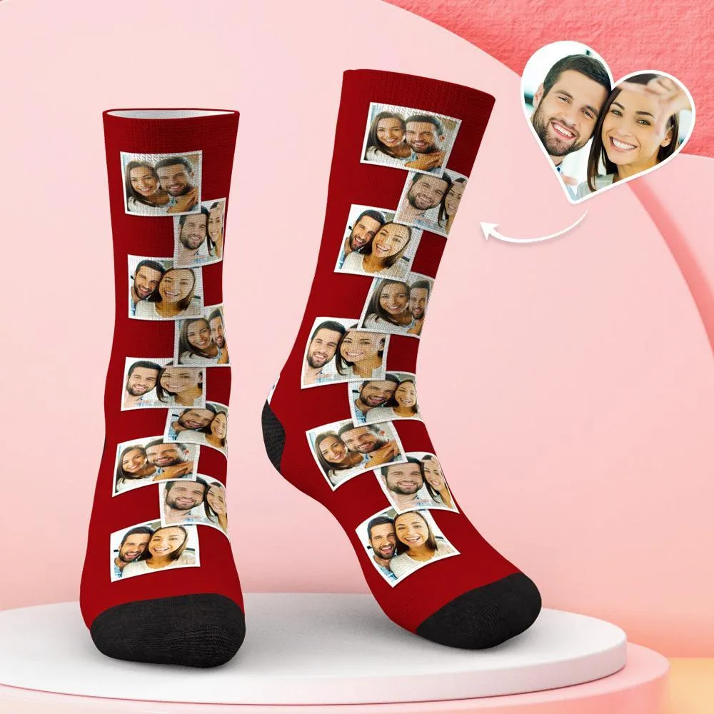 Custom Multi Photo Socks Gifts for Lovers