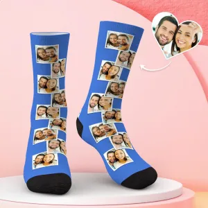 Custom Multi Photo Socks Gifts for Lovers