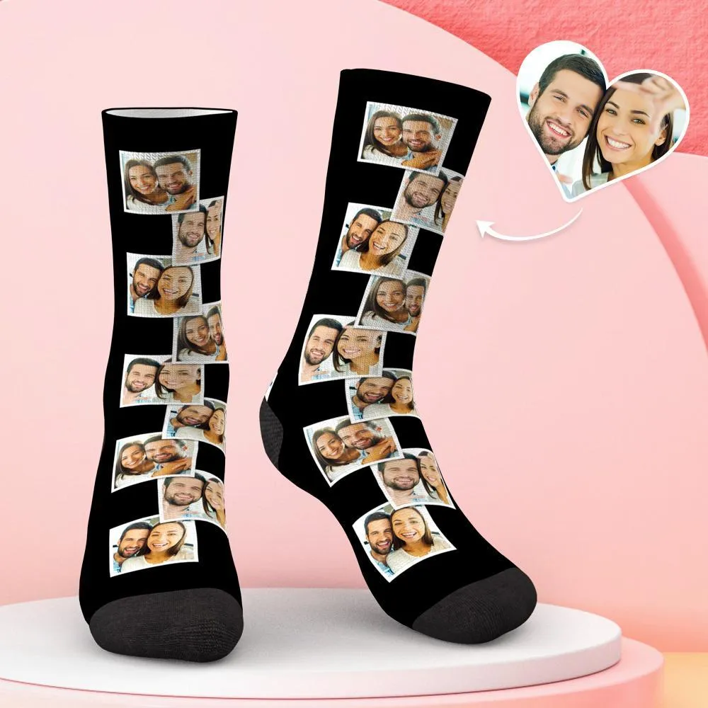 Custom Multi Photo Socks Gifts for Lovers