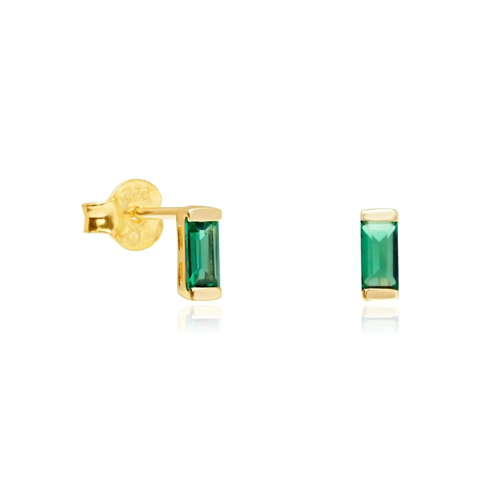 Emerald Baguette Stud Earrings