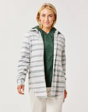 Fairbanks Supersoft Shirt: Cilantro Block Stripe