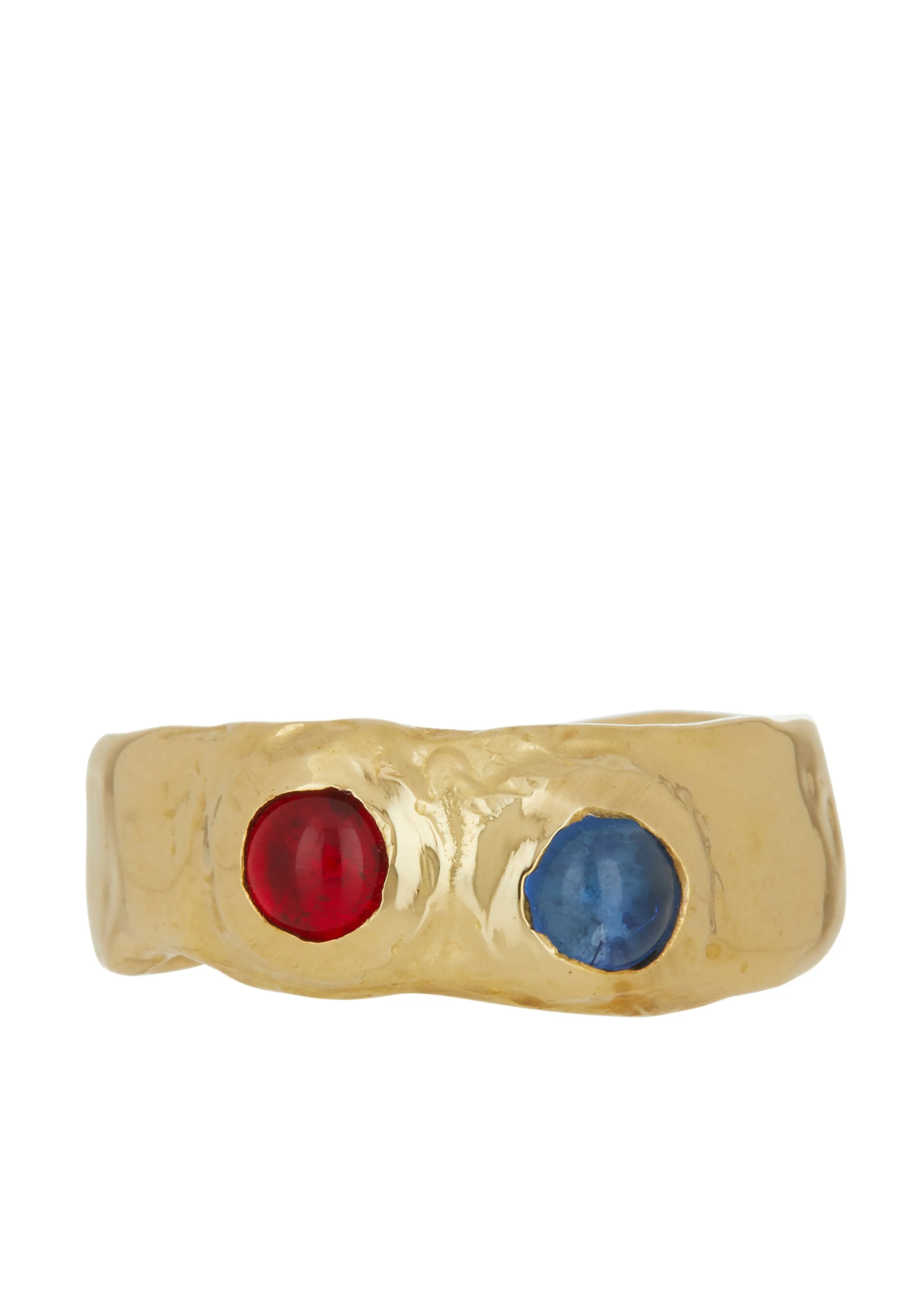 Felt Ring in Brass - Red & Blue