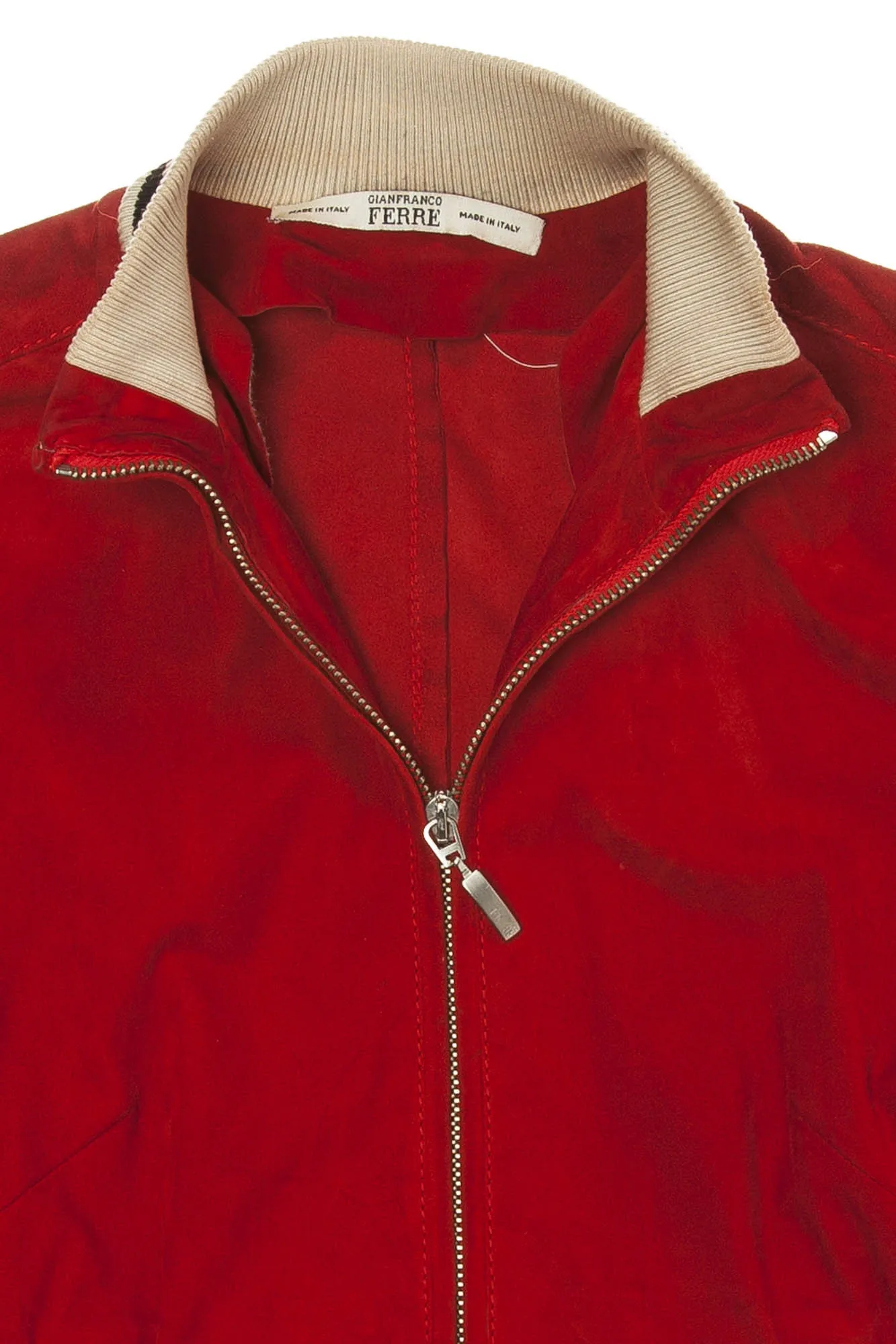 Gianfranco Ferre - Red Suede Zip Up Jacket - IT 42