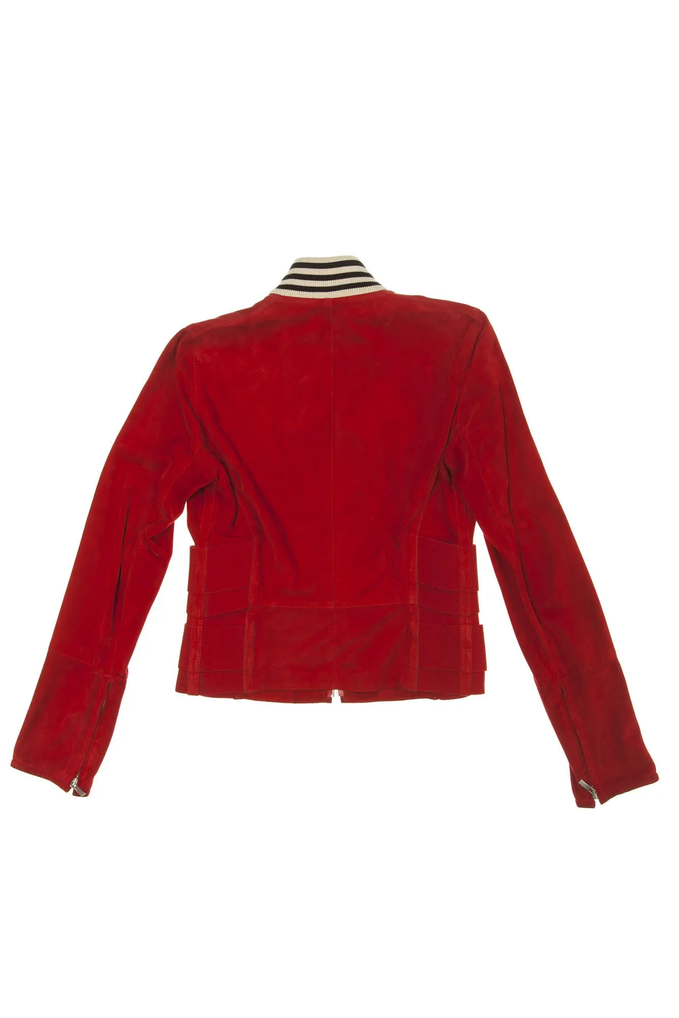 Gianfranco Ferre - Red Suede Zip Up Jacket - IT 42