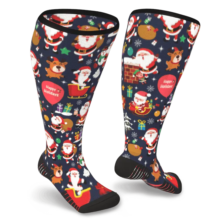 Here Comes Santa Diabetic Compression Socks