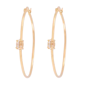 Herkimer Diamond Quartz Hoop Earrings