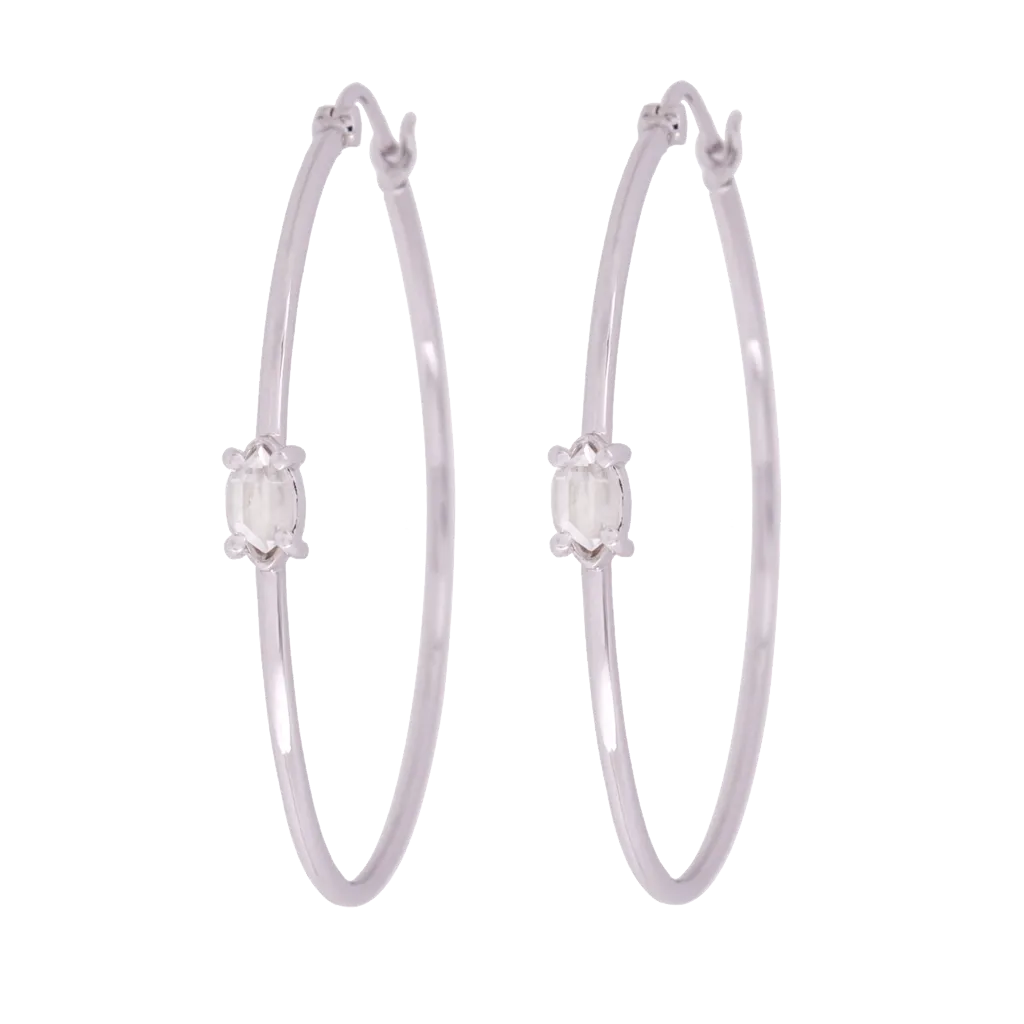 Herkimer Diamond Quartz Hoop Earrings