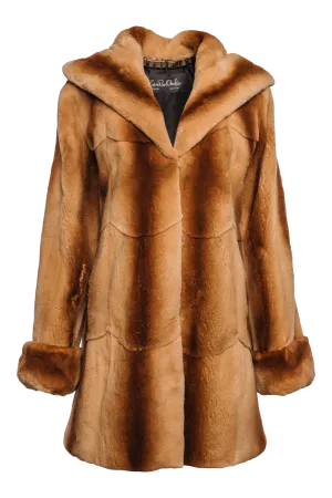 Hooded Plucked Mink Fur Jacket