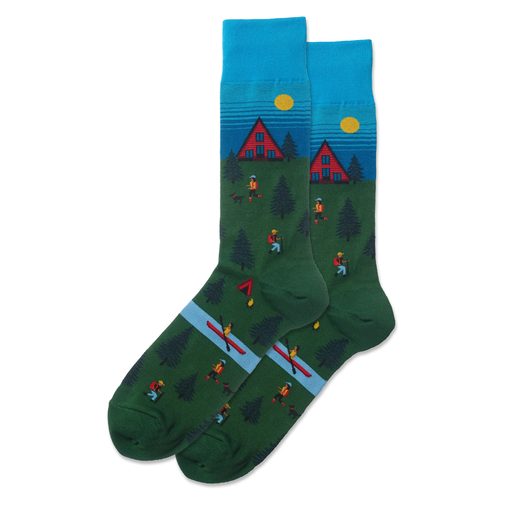 HOTSOX Men's Cabin Scene Crew Socks