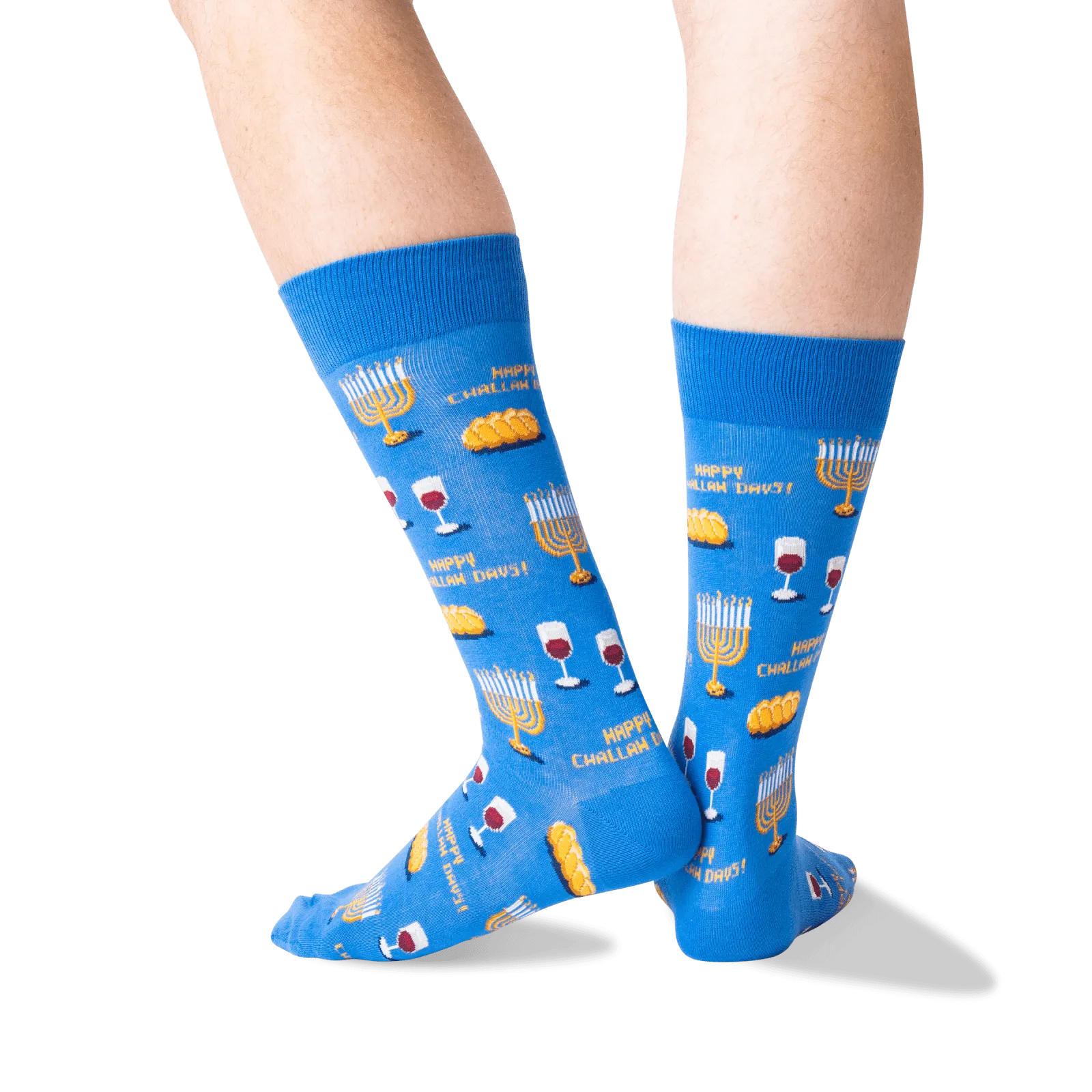 HOTSOX Men's Happy Challah Days Crew Socks