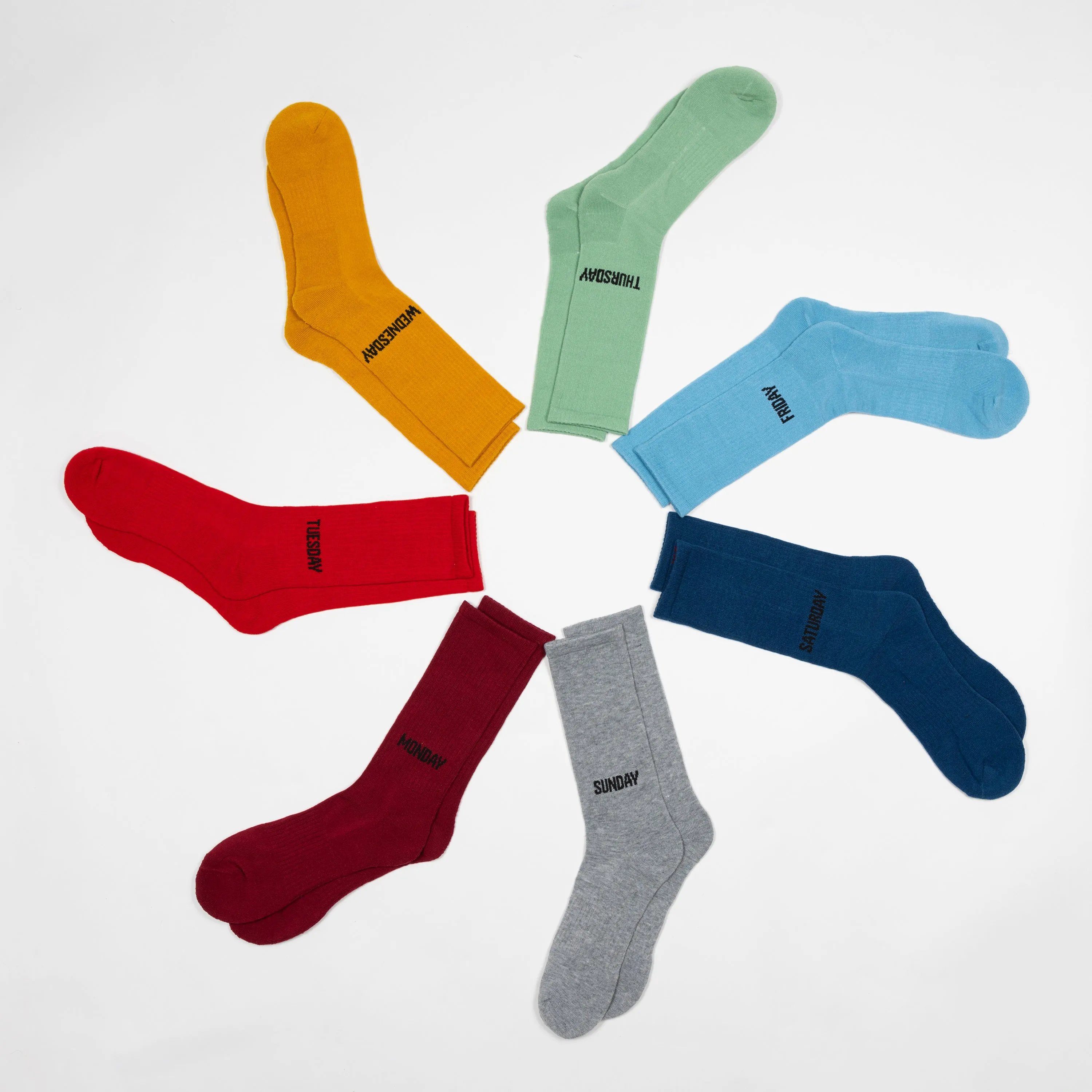 HOTSOX Unisex Days of the Week Crew Sock 7 Pack