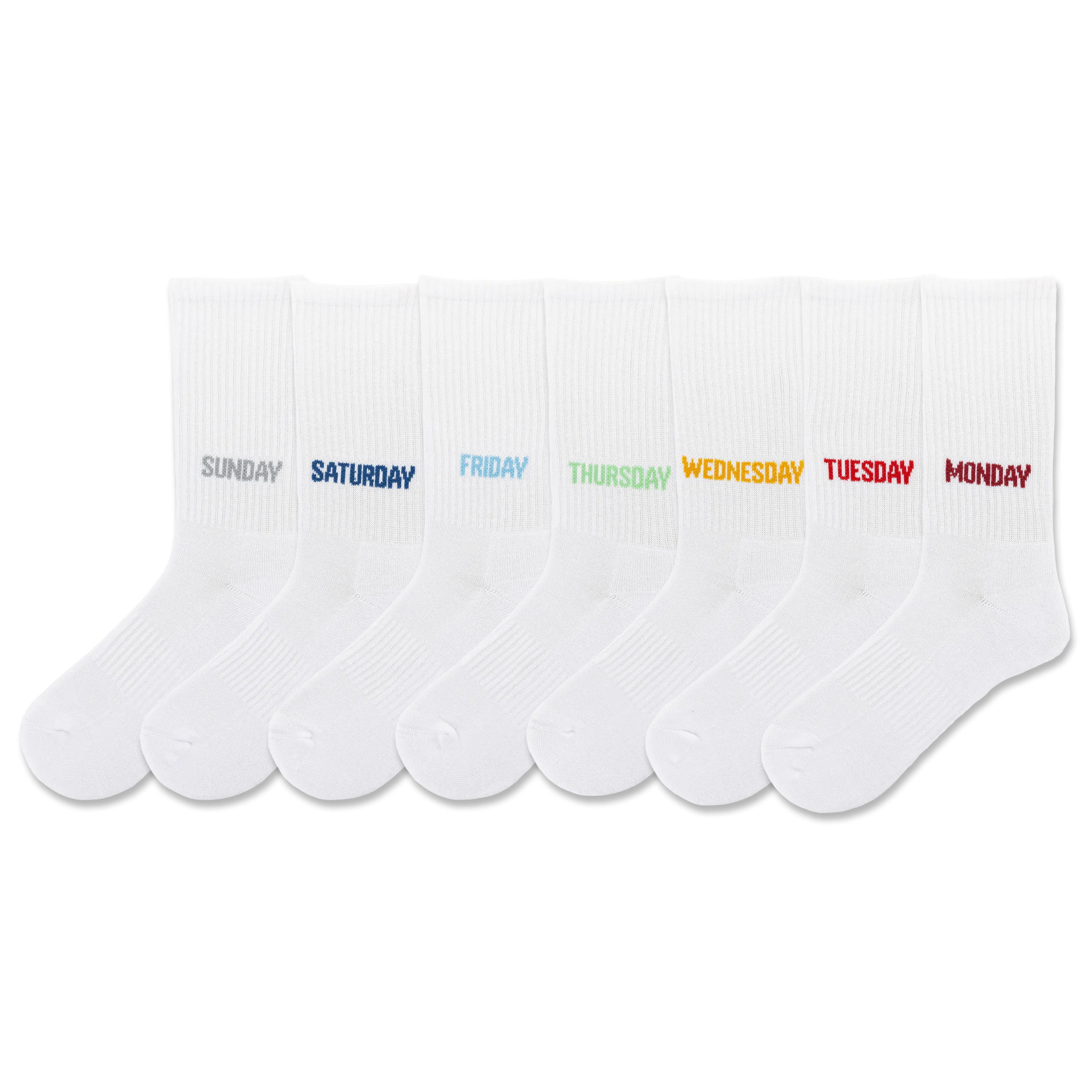 HOTSOX Unisex Days of the Week Crew Sock 7 Pack