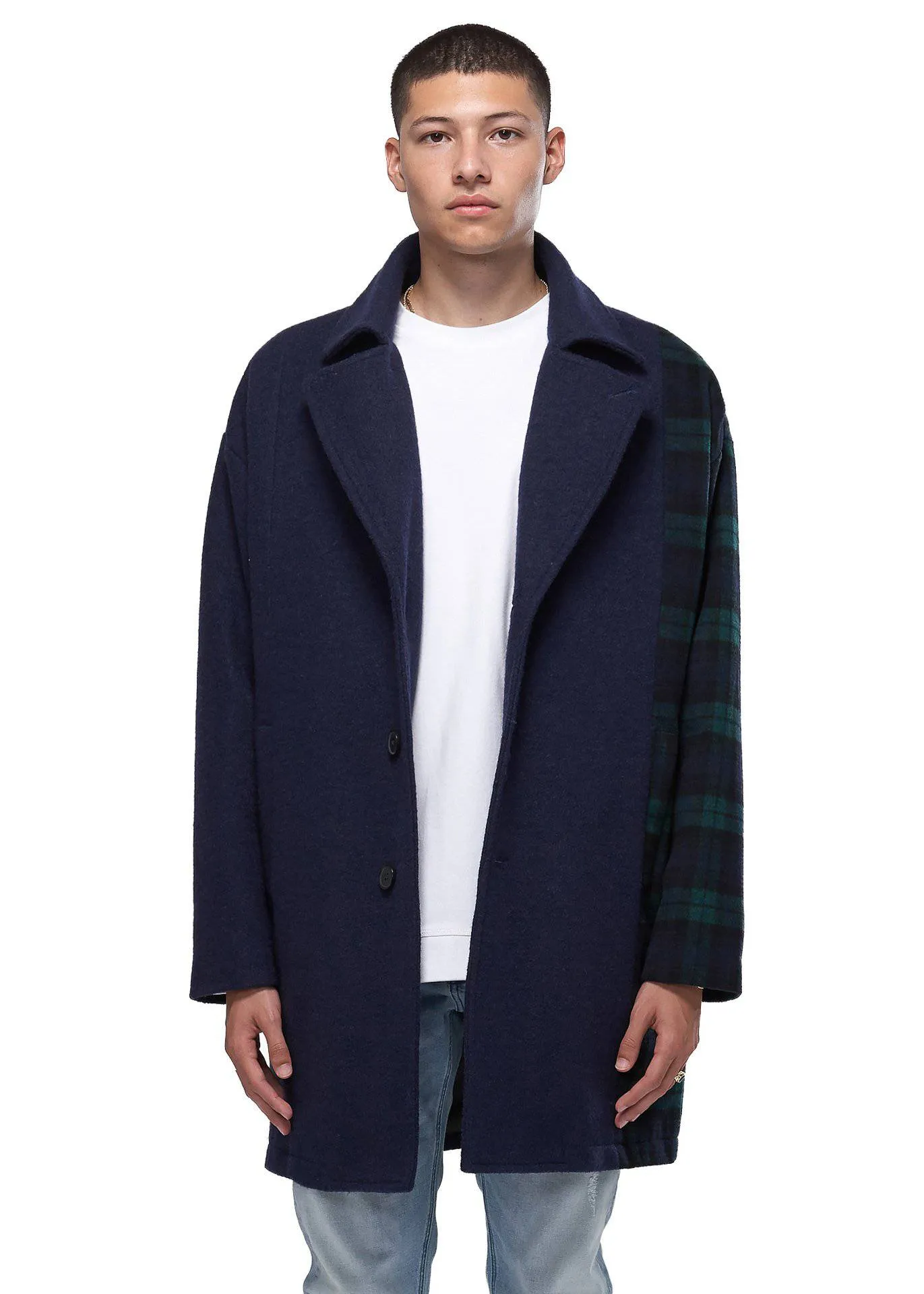 Konus Men's Oversize Wool Blend Coat in Navy