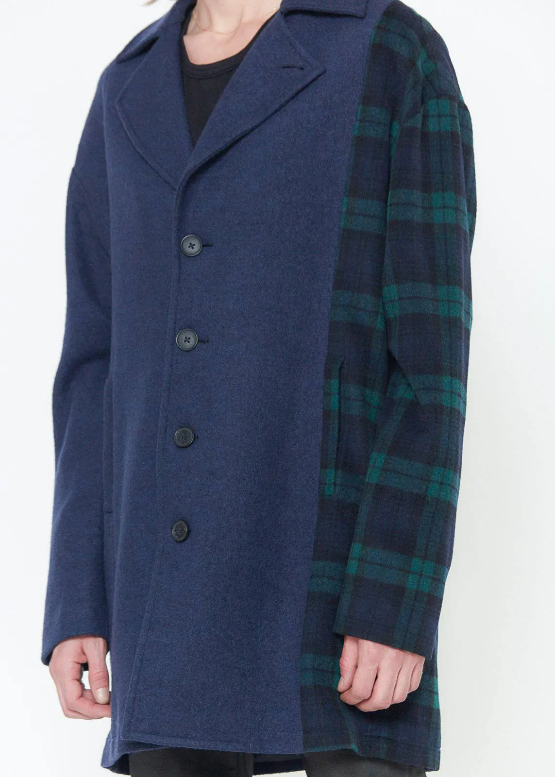 Konus Men's Oversize Wool Blend Coat in Navy