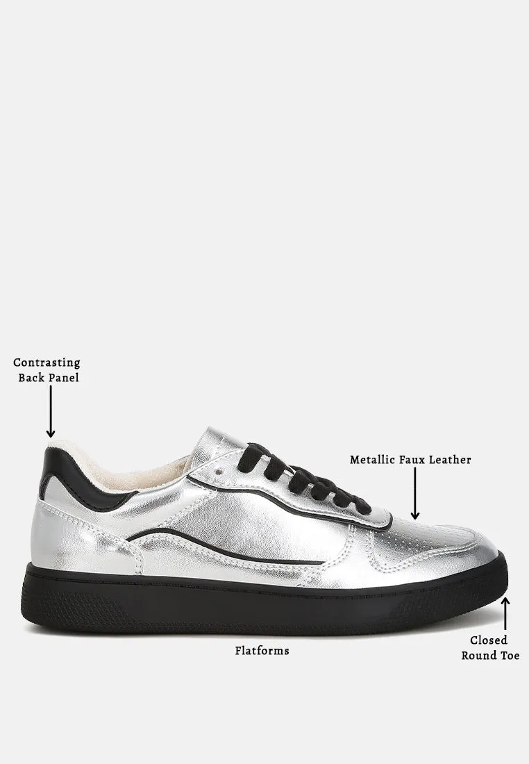 Kyniska Metallic Faux Leather Everyday Sneakers