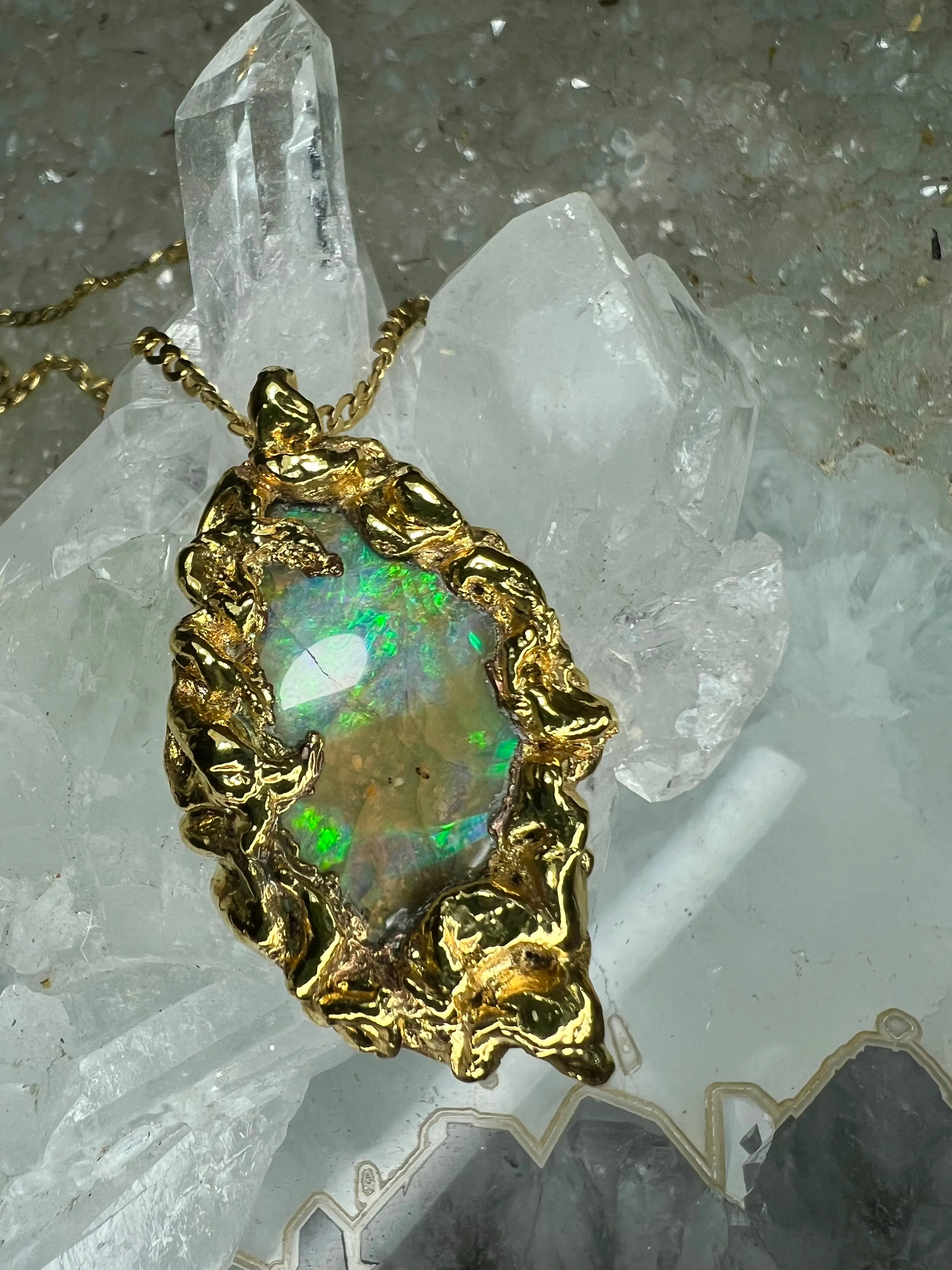 lightning BOULDER OPAL necklace