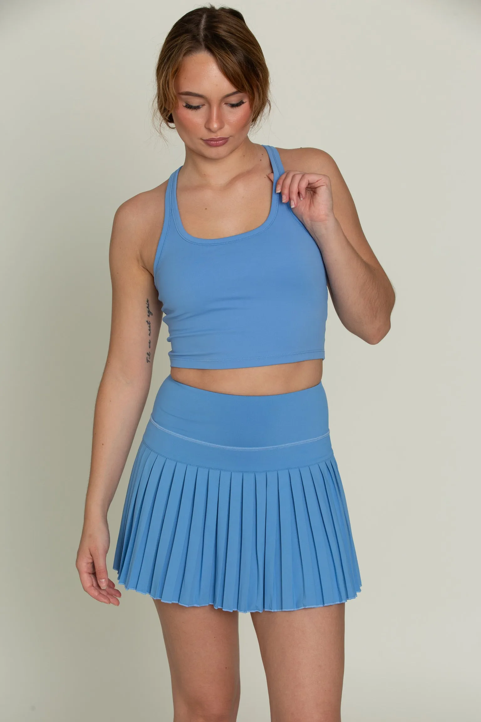 Marina Blue Racerback Crop Tank