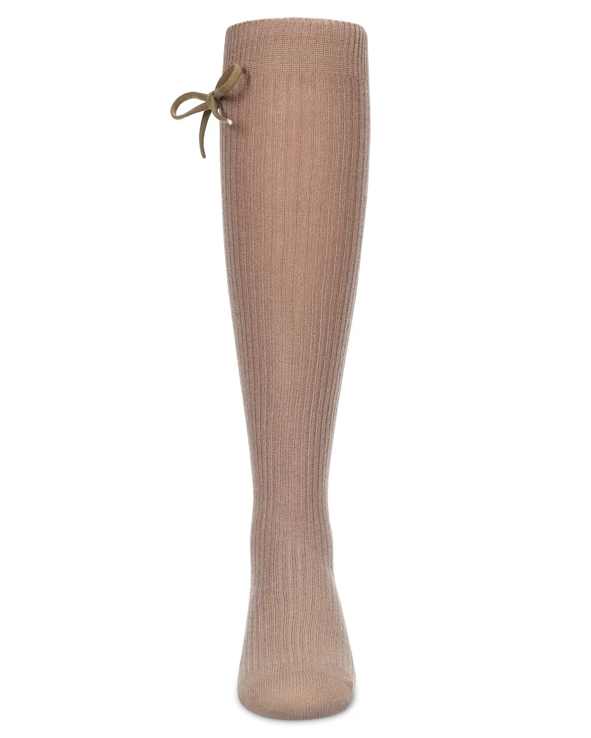 MeMoi Ribbed Bow Knee High