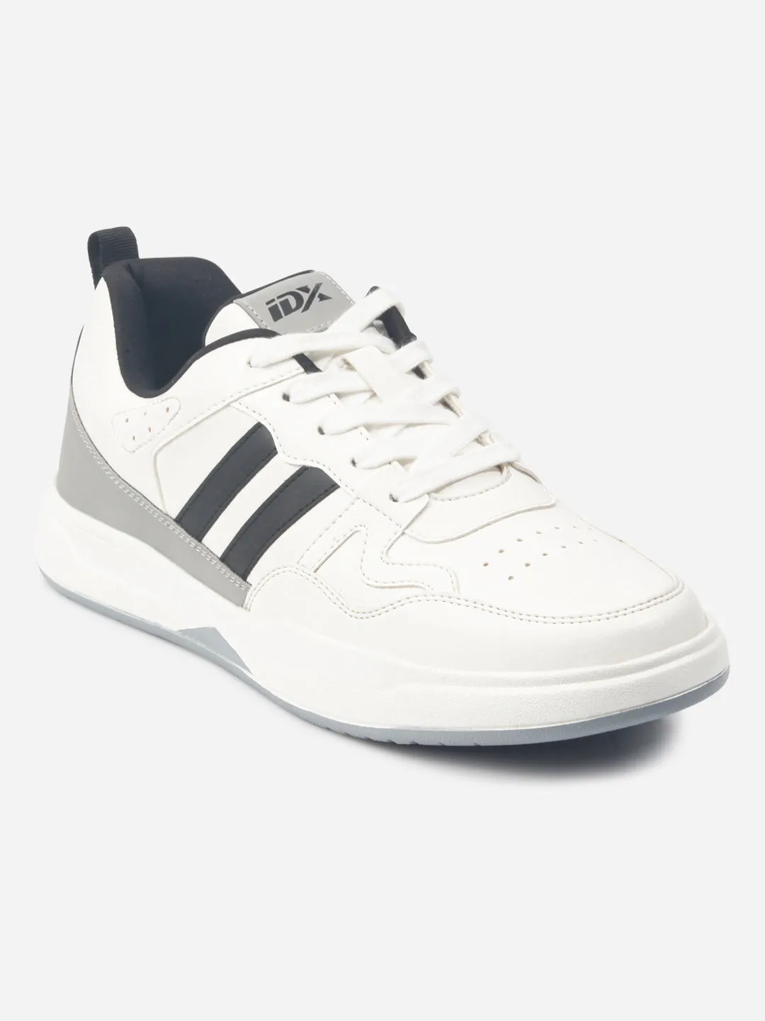 Men's White Lace Up Sneakers (IX6017)