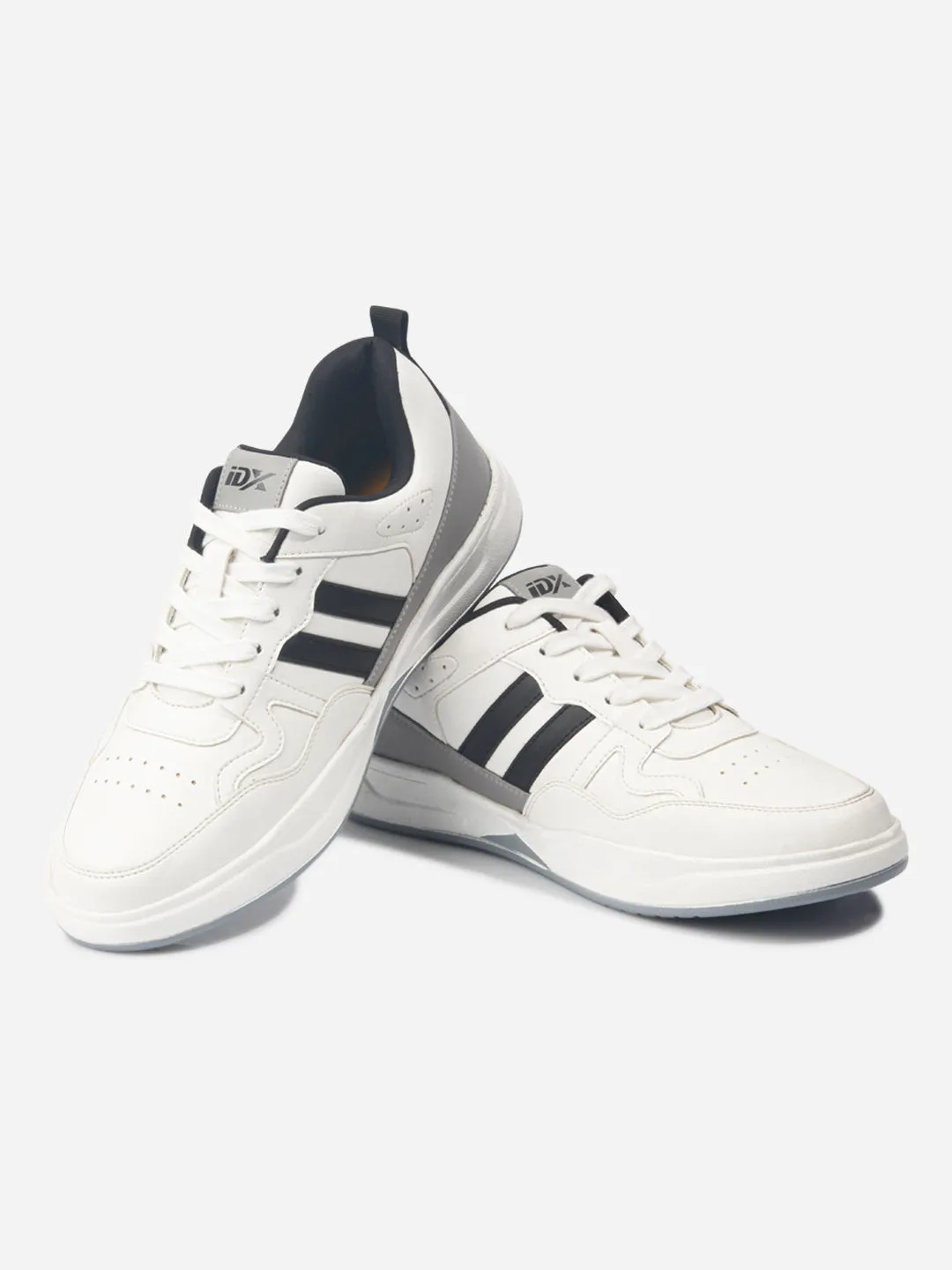 Men's White Lace Up Sneakers (IX6017)