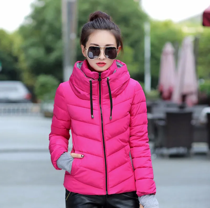 New Arrival Parkas Fashion Coats Women Winter Sweater Fur Collar Hood Warm Cotton Coat Women Clothes