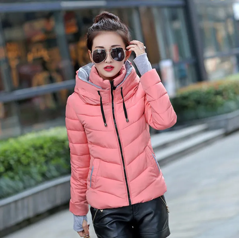 New Arrival Parkas Fashion Coats Women Winter Sweater Fur Collar Hood Warm Cotton Coat Women Clothes