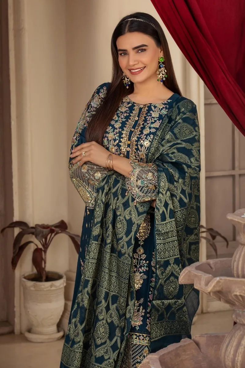 Parishey Embroidered 3 Piece Pakistani Suit PAR17