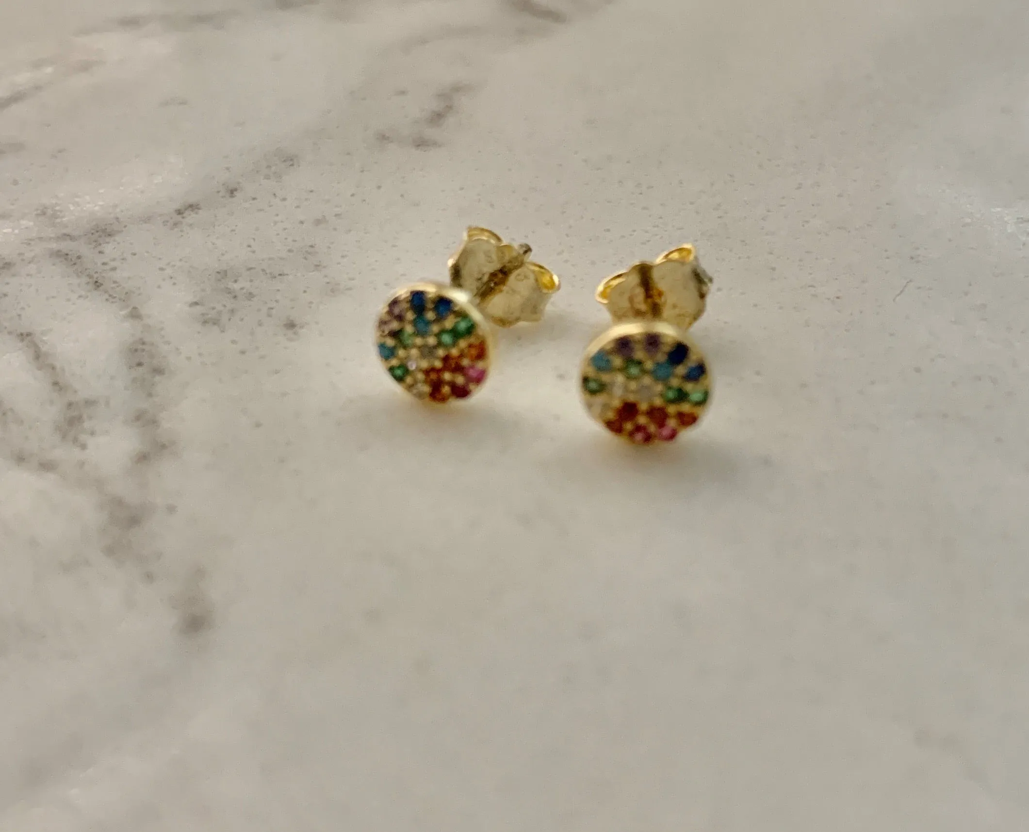 Pave Rainbow Studs