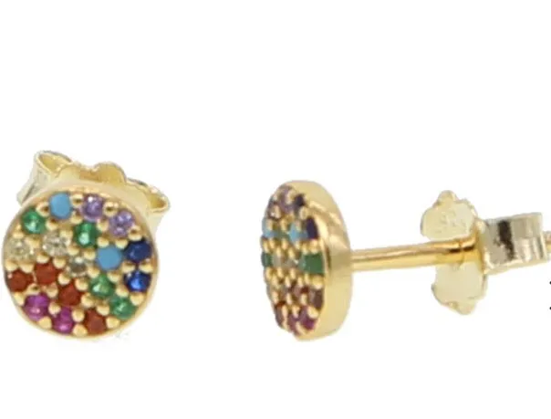 Pave Rainbow Studs