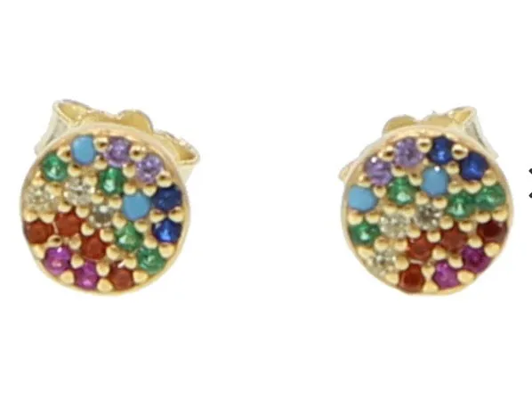 Pave Rainbow Studs