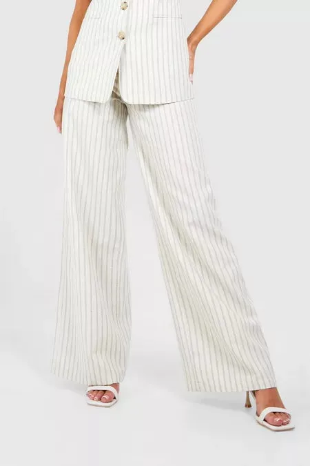 Pinstripe Textured Trousers