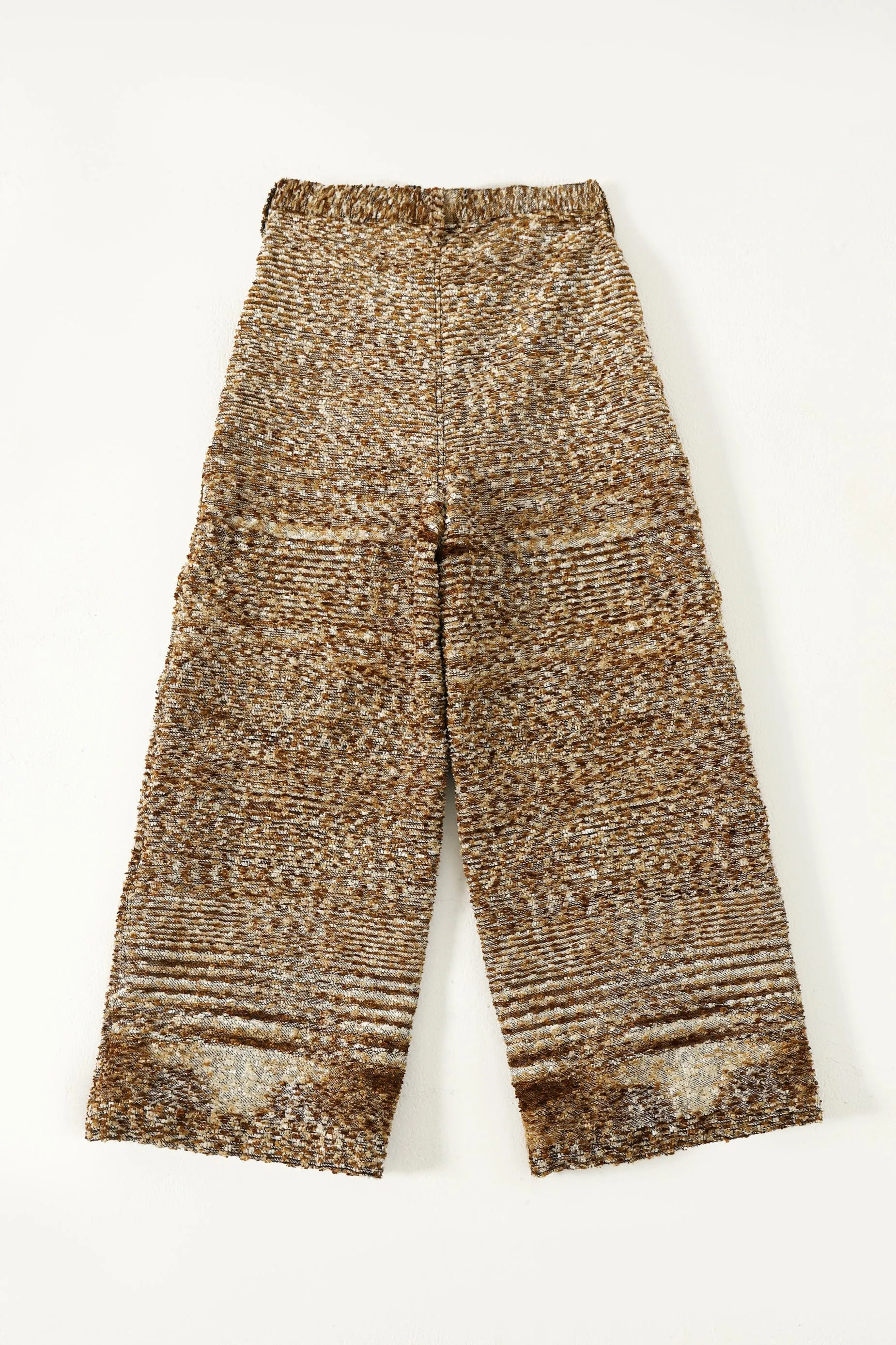 "DISTRESSED VERSES" HANDWOVEN TROUSERS